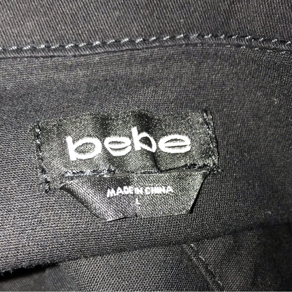 NWT bebe logo black denim jacket Sz S & L - Picture 6 of 12